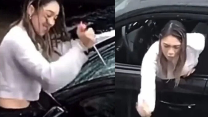 Video Mujer Destroza Auto De Su Pareja Tras Descubrir Supuesta